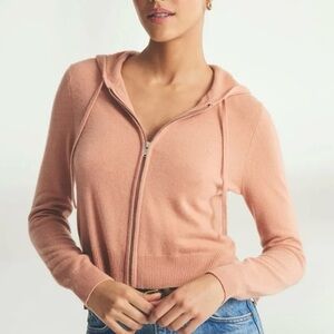 Naadam Signature Cashmere Cropped Zip Up Hoodie